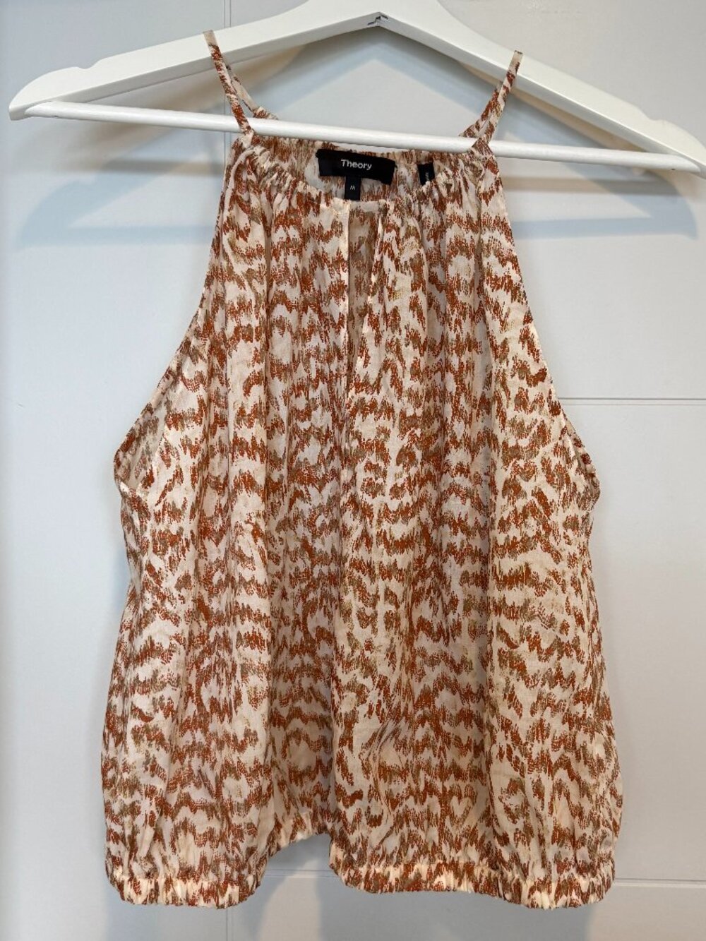 NWT Theory Gathered Halter Neck Camisole with bubble hem size M